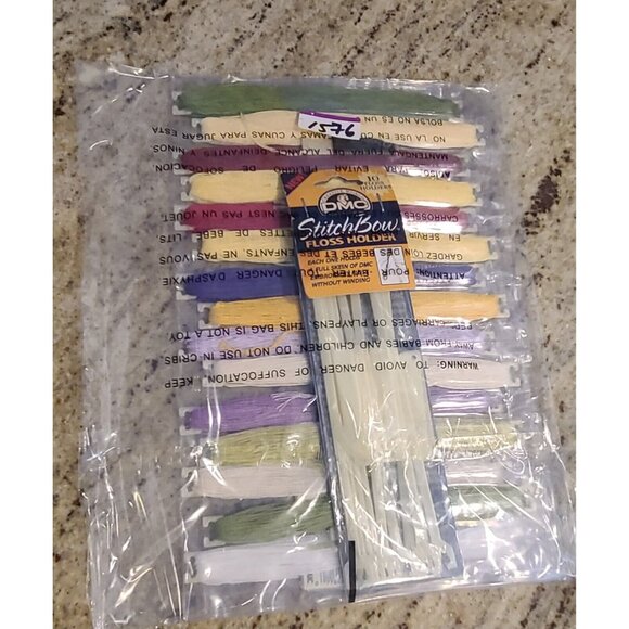 10 DMC Stitch Bow Floss Holders & 15 Skeins Embroidery Thread Lot - Picture 6 of 6